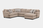 BERMUDAZE:Bermuda Tux Loveseat Chaise Sectional, Angled
