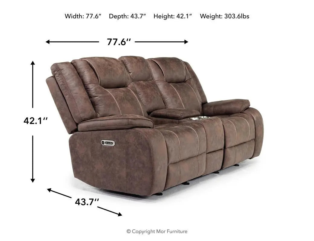 973370460:Blake 2 Power Console Loveseat, Angle