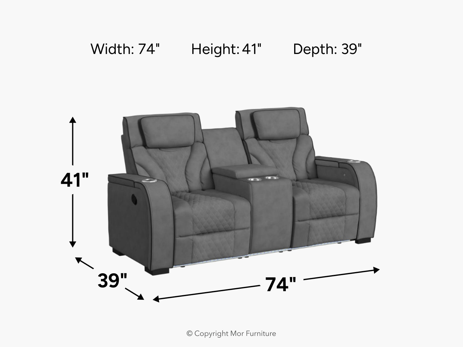 447752741:Blitz Reclining Console Loveseat, 