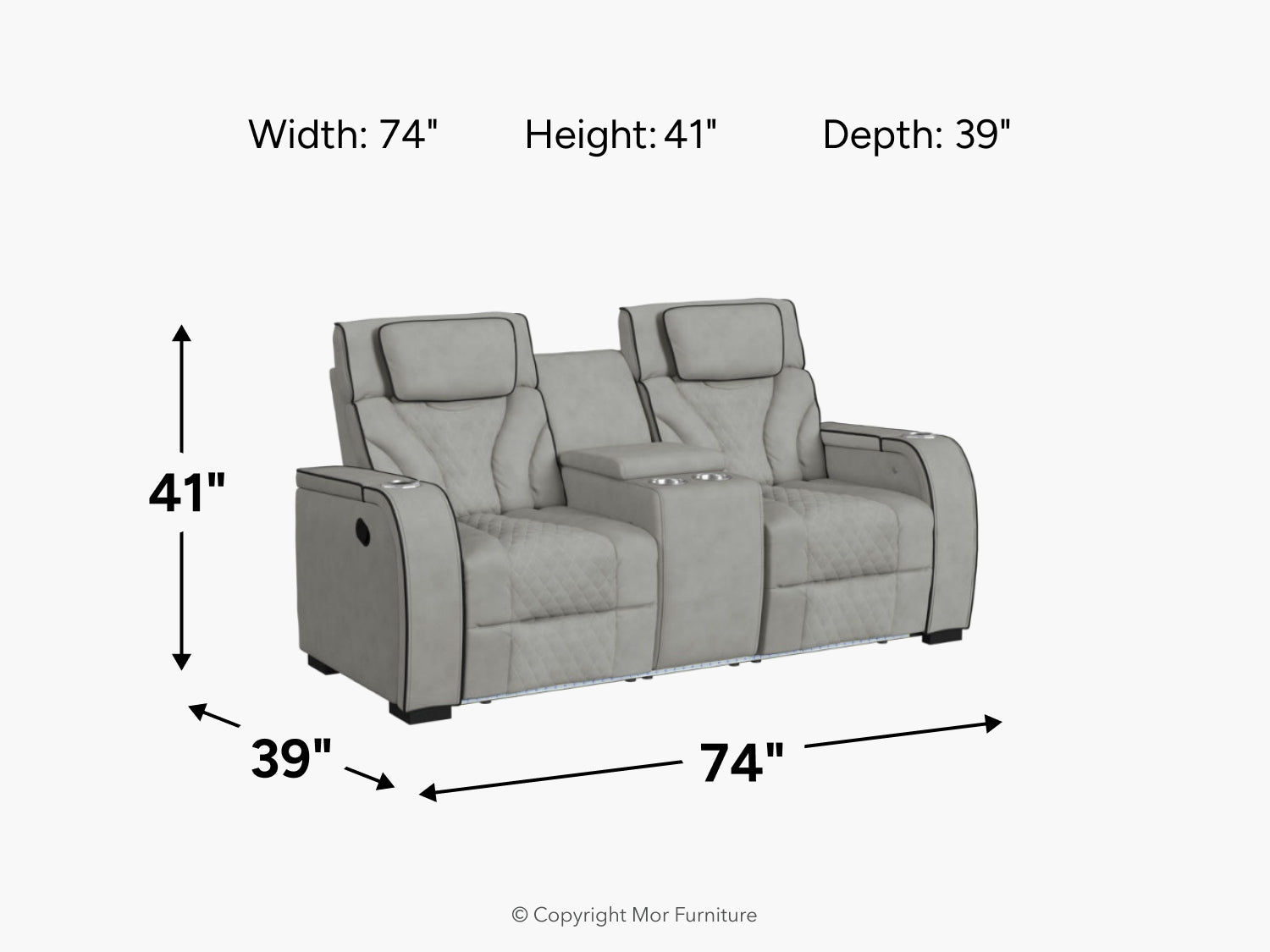 781323764:Blitz Reclining Console Loveseat, 