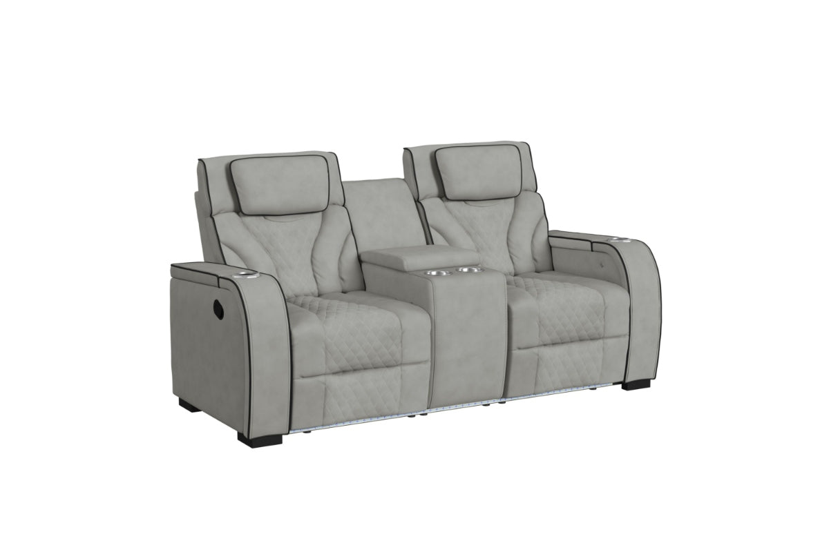 781323764:Blitz Reclining Console Lovese, AngledAngle