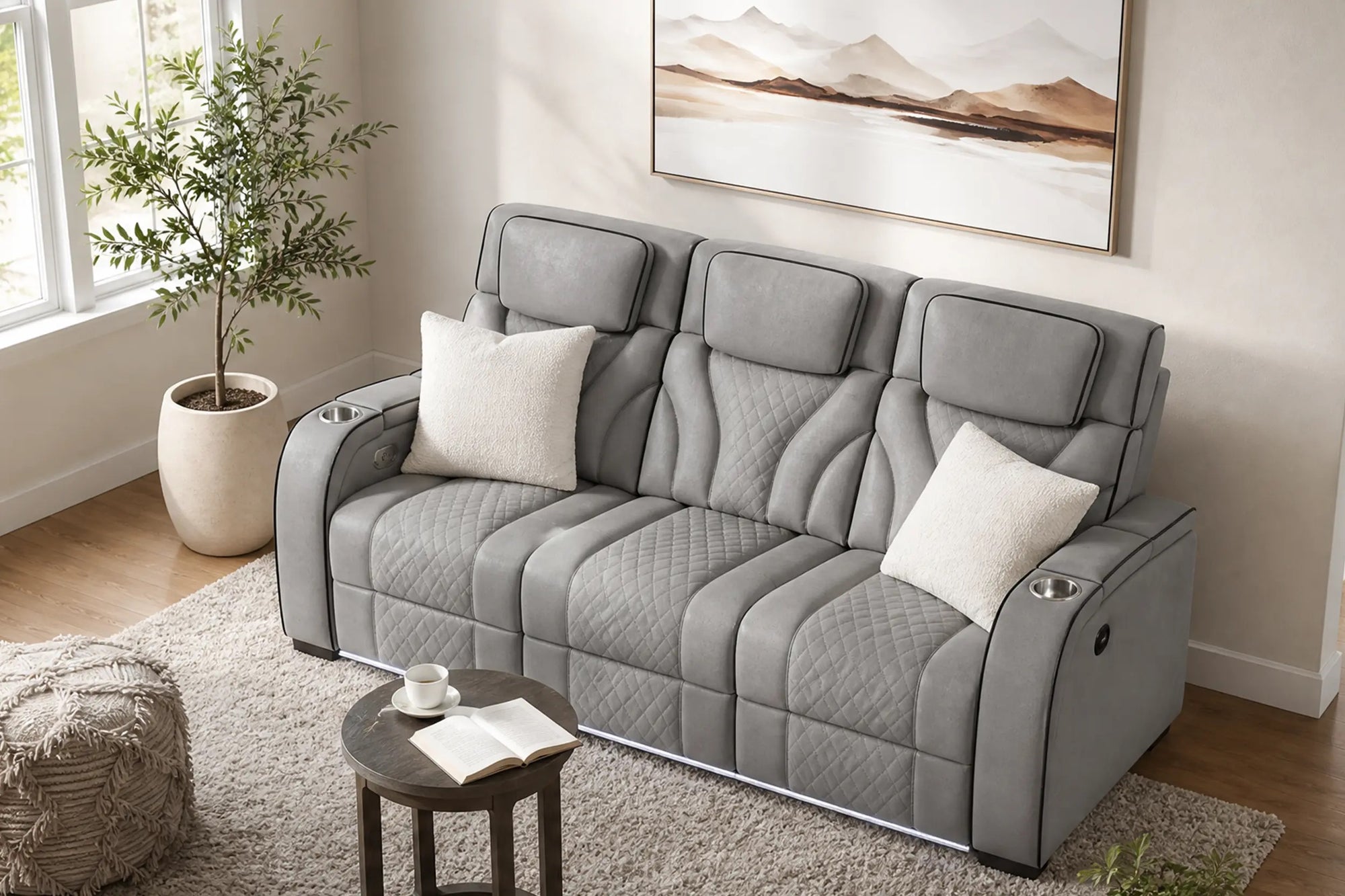 040365636:Blitz Reclining Sofa, Styled