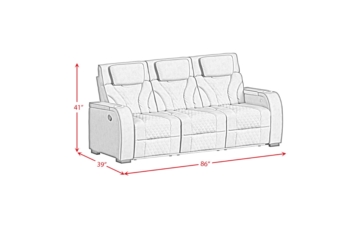 BLITZ0003:Blitz Reclining Sofa & Console, 