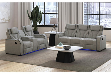 BLITZ0000:Blitz Reclining Sofa & Console, Styled
