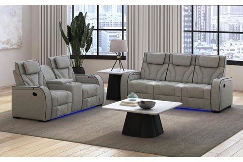 BLITZ0000:Blitz Reclining Sofa & Console, Styled