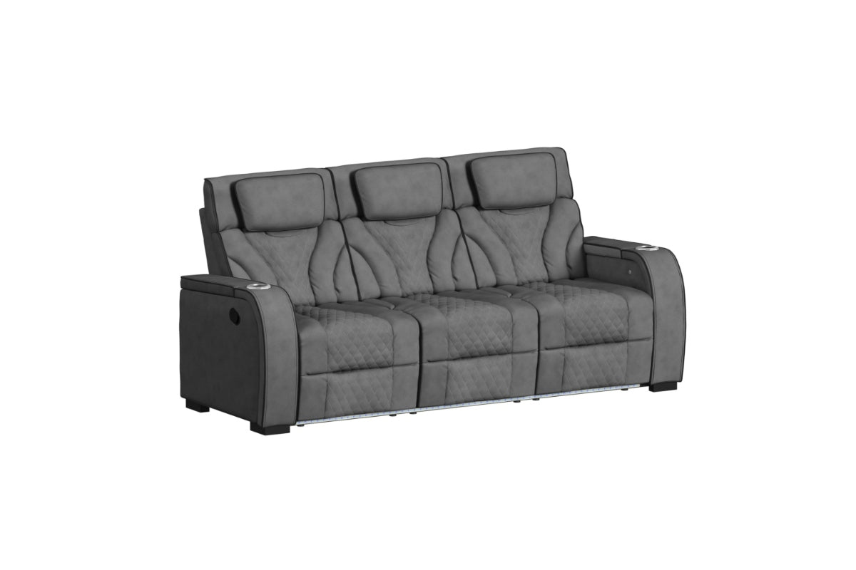 BLITZ0003:Blitz Reclining Sofa & Console, AngledAngle