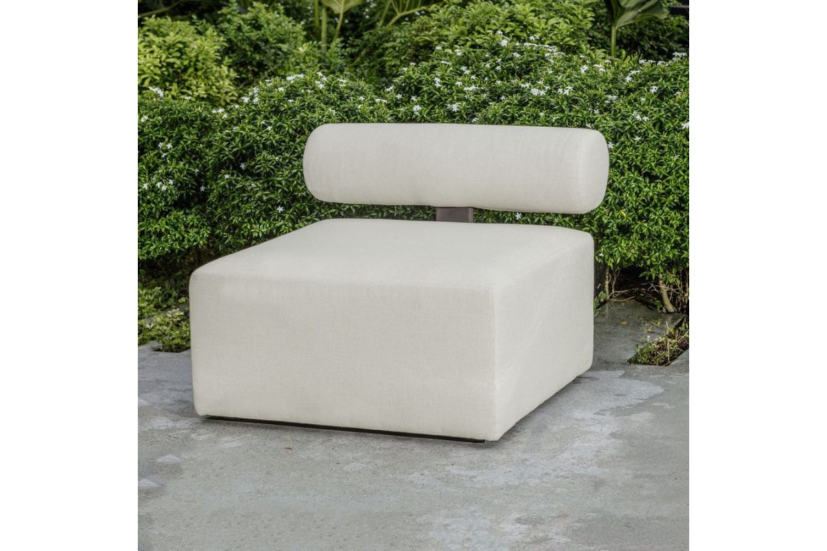 839469545:Bolster Outdoor Armless Sofa, Styled