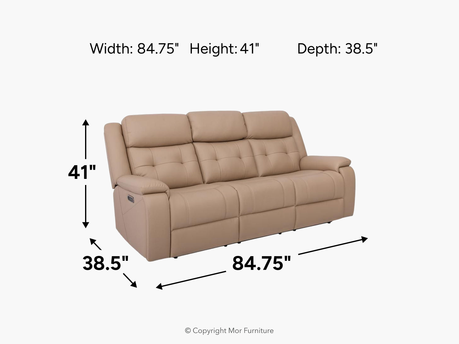 644640656:Bremen 2 Power Sofa, 