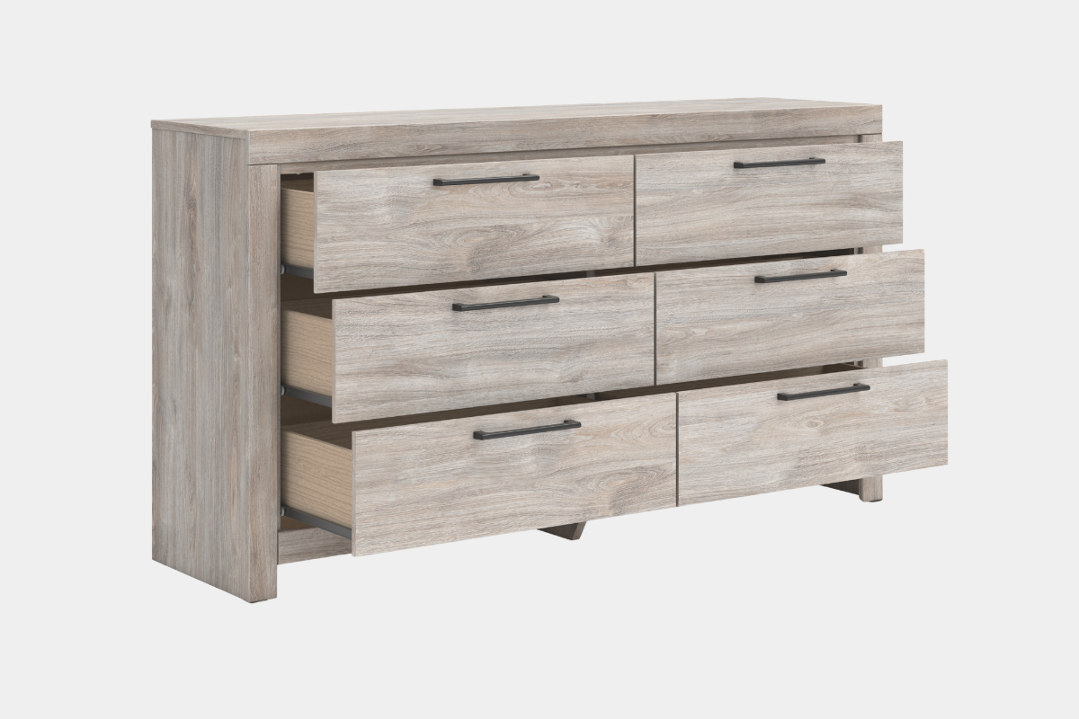 BROACHM09:Broachmyn Panel Bed & Dresser & Mirror & Nightstand, Open