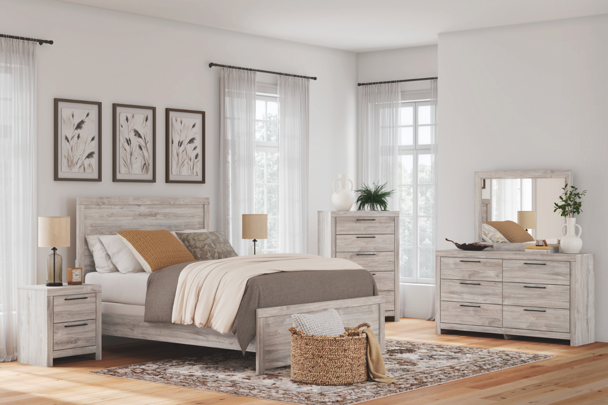 BROACHM03:Broachmyn Panel Bed & Dresser & Mirror & Nightstand, Styled