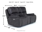 BROOKING2:Brookings Console Loveseat Dimensions