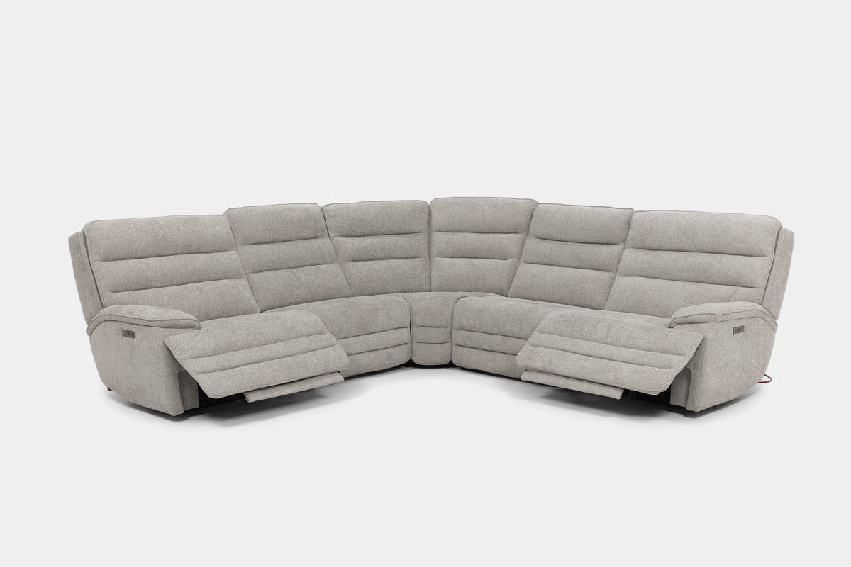 BRYANT030:Bryant 5 Piece 2 Power Sectional,  ReclinedAngled
