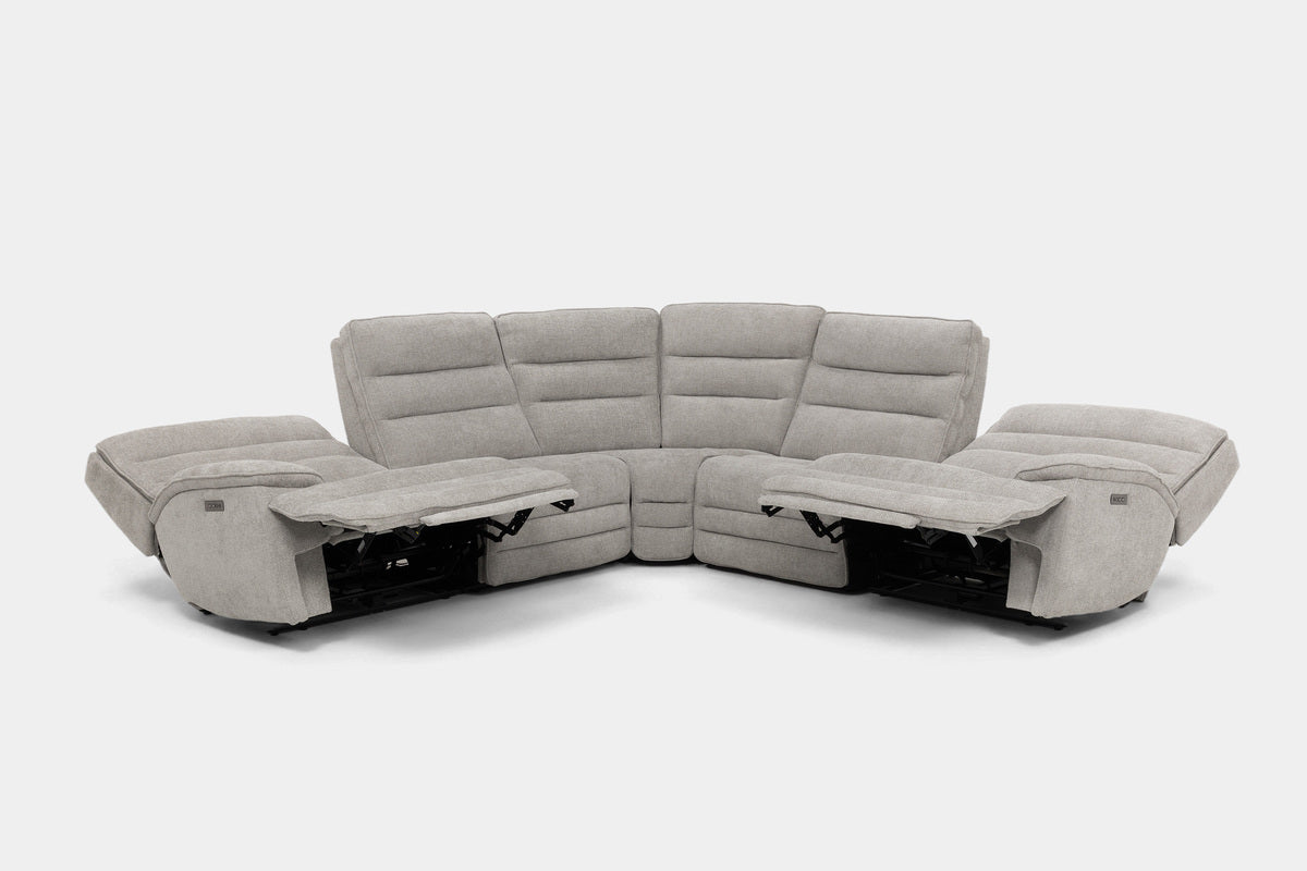 BRYANT010:Bryant 5 Piece 2 Power Sectional,  ReclinedAngled