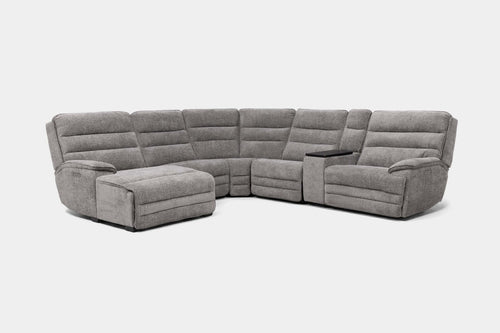 BRYANT040:Bryant 6 Piece 2 Power Chaise Sectional With 2 Power Armless Recliner, Angled