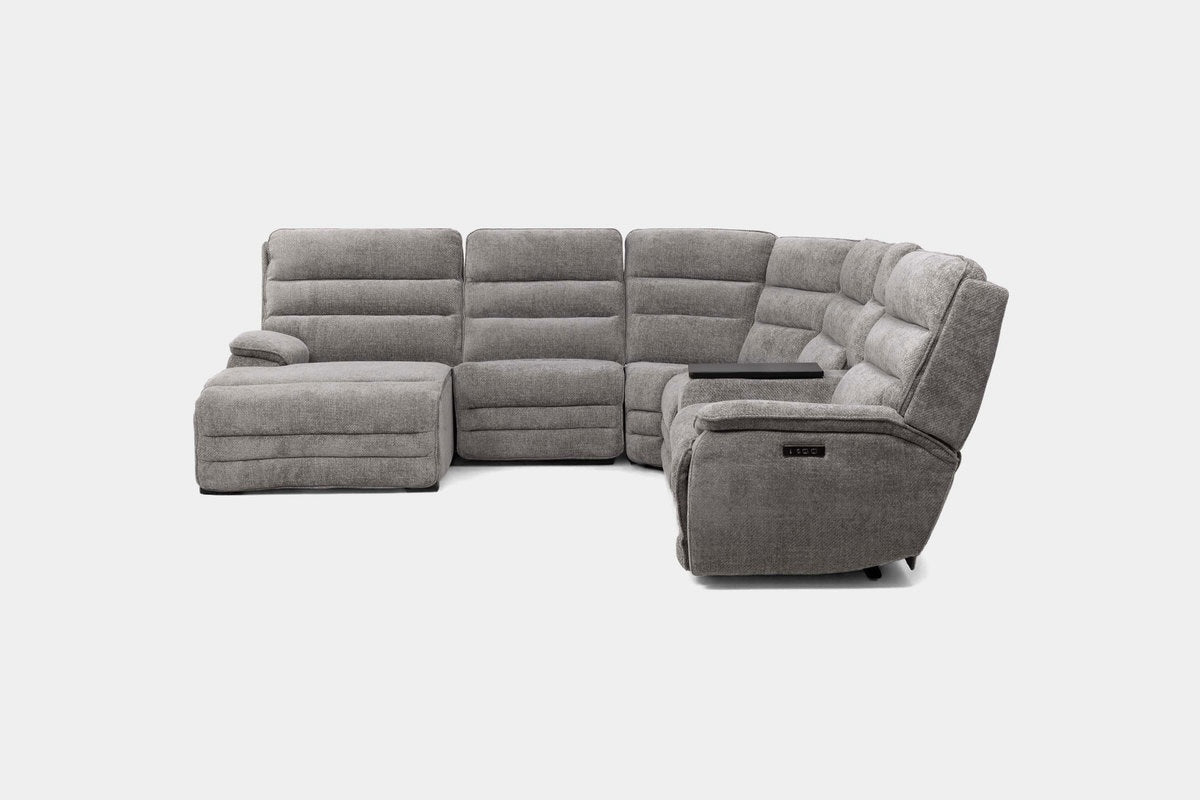 BRYANT040:Bryant 6 Piece 2 Power Chaise Sectional With 2 Power Armless Recliner, Front