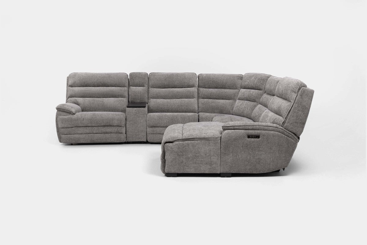 BRYANT041:Bryant 6 Piece 2 Power Chaise Sectional With 2 Power Armless Recliner, Front