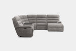 BRYANT041:Bryant 6 Piece 2 Power Chaise Sectional With 2 Power Armless Recliner, Front