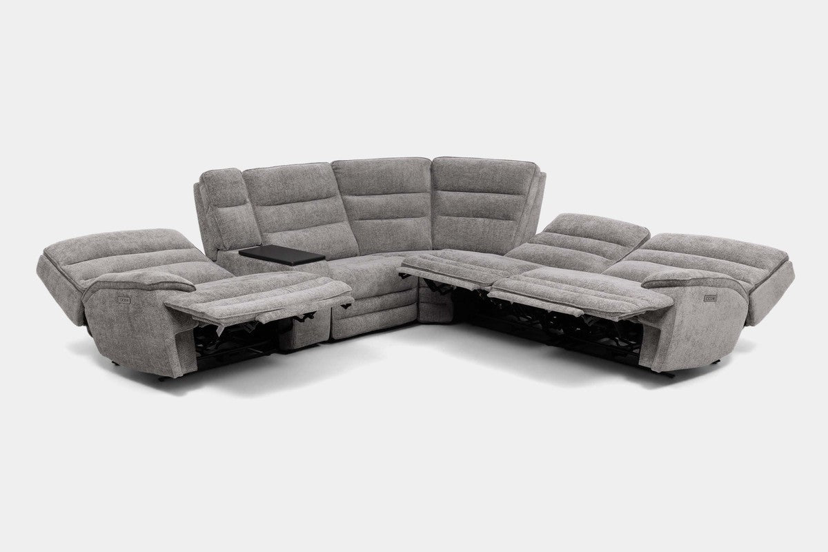 BRYANT036:Bryant 6 Piece 2 Power Sectional With 2 Power Armless Recliner,  ReclinedAngled