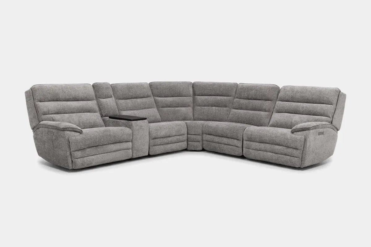 BRYANT036:Bryant 6 Piece 2 Power Sectional With 2 Power Armless Recliner, Angled