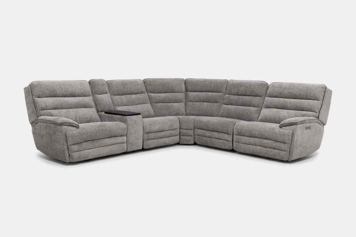 BRYANT036:Bryant 6 Piece 2 Power Sectional With 2 Power Armless Recliner, Angled