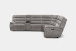 BRYANT036:Bryant 6 Piece 2 Power Sectional With 2 Power Armless Recliner, Front