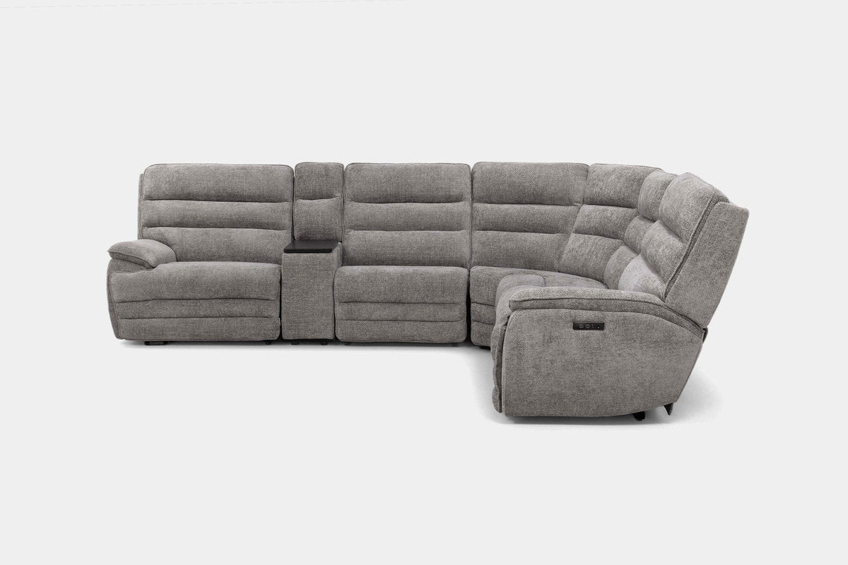 BRYANT036:Bryant 6 Piece 2 Power Sectional With 2 Power Armless Recliner, Front