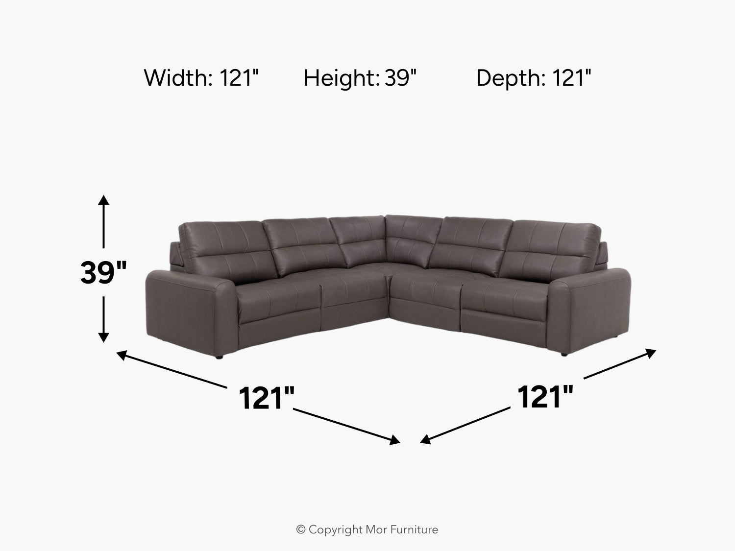 BRYCE0221:Bryce 5 Piece Power Sliding Sectional With Power Armless Slider, 