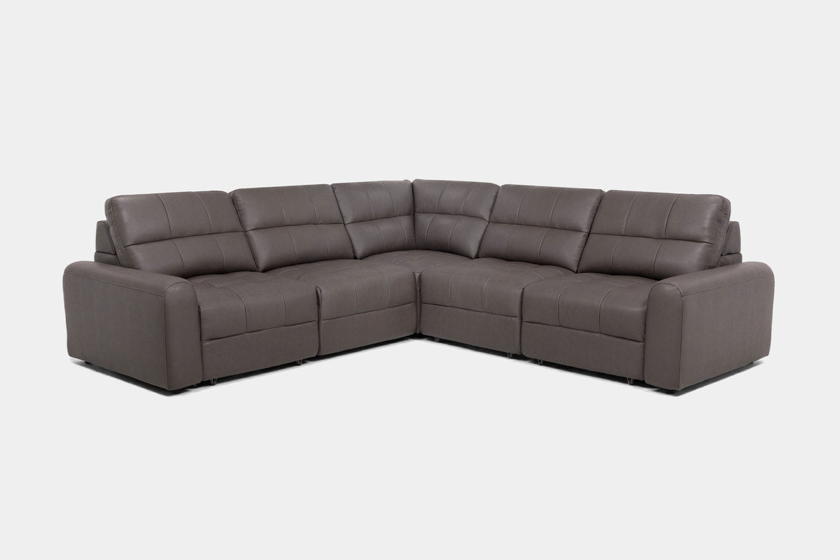 BRYCE0221:Bryce 5 Piece Power Sliding Sectional With Power Armless Slider, Angled