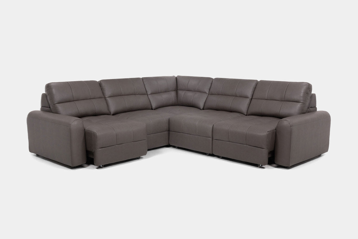 BRYCE0221:Bryce 5 Piece Power Sliding Sectional With Power Armless Slider, Angled