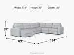 BRYCE0109:Bryce 6 Piece Power Chaise Sectional, 