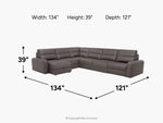 BRYCE0210:Bryce 6 Piece Power Chaise Sectional, 