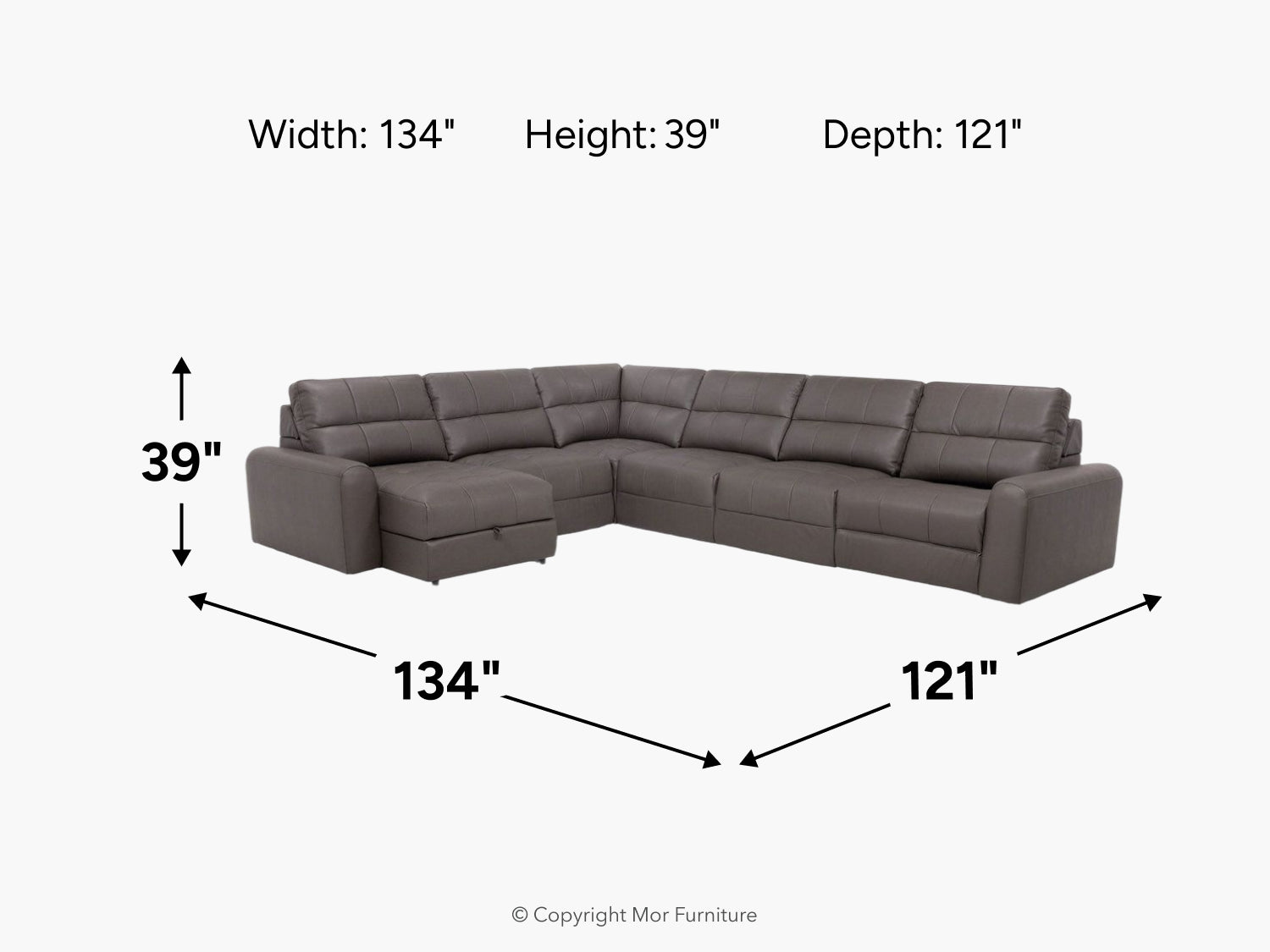 BRYCE0210:Bryce 6 Piece Power Chaise Sectional, 
