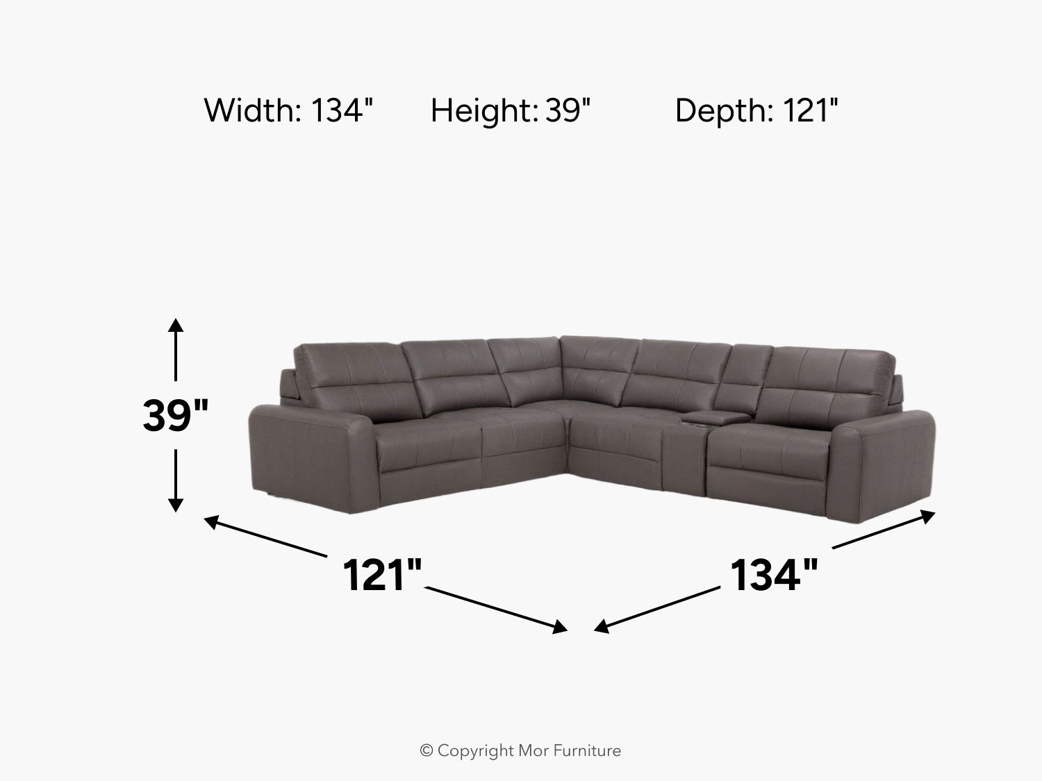 BRYCE0208:Bryce 6 Piece Power Sectional, 