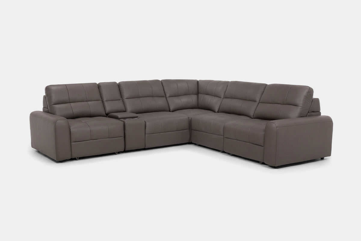 BRYCE0222:Bryce 6 Piece Power Sliding Sectional With Power Armless Slider, Angled