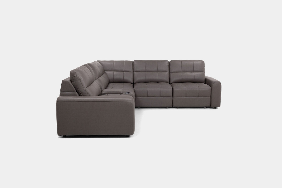 BRYCE0222:Bryce 6 Piece Power Sliding Sectional With Power Armless Slider, Front
