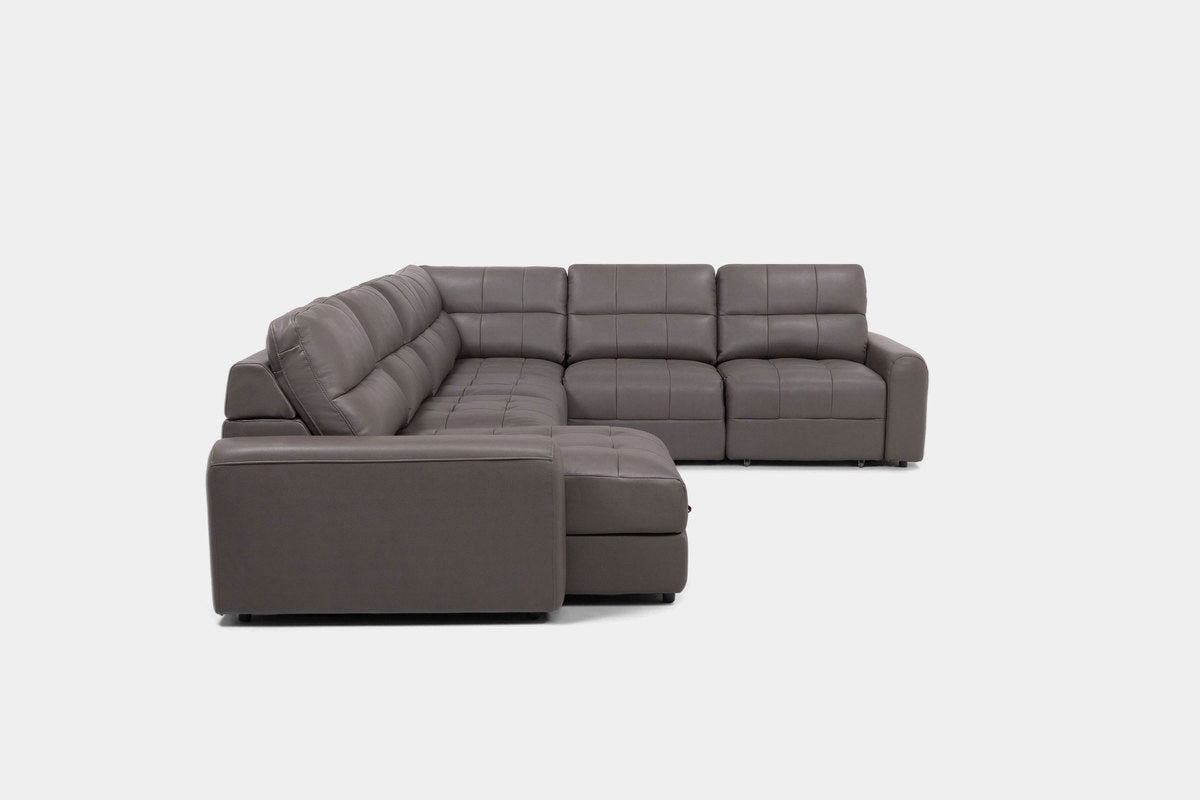 BRYCE0224:Bryce 6 Piece Power Sliding Sectional With Chaise & Armless Slider, Front