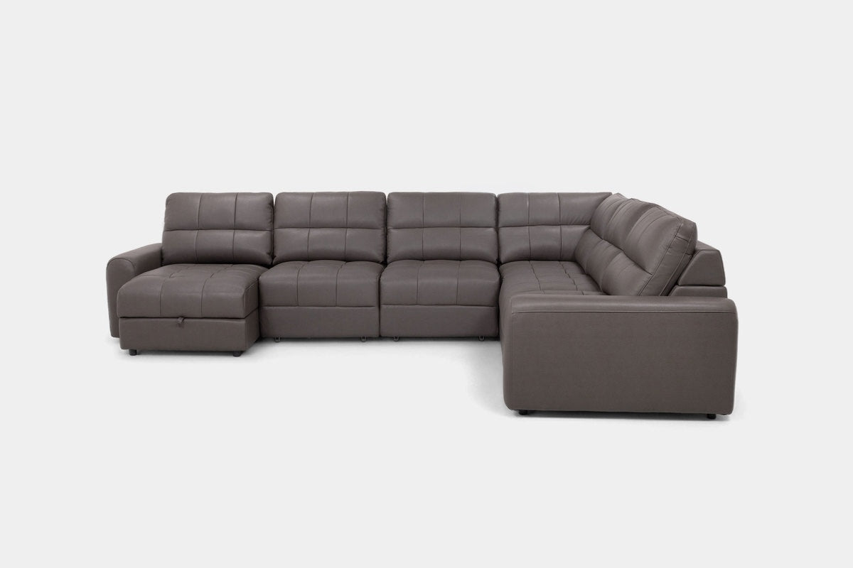 BRYCE0224:Bryce 6 Piece Power Sliding Sectional With Chaise & Armless Slider, Front