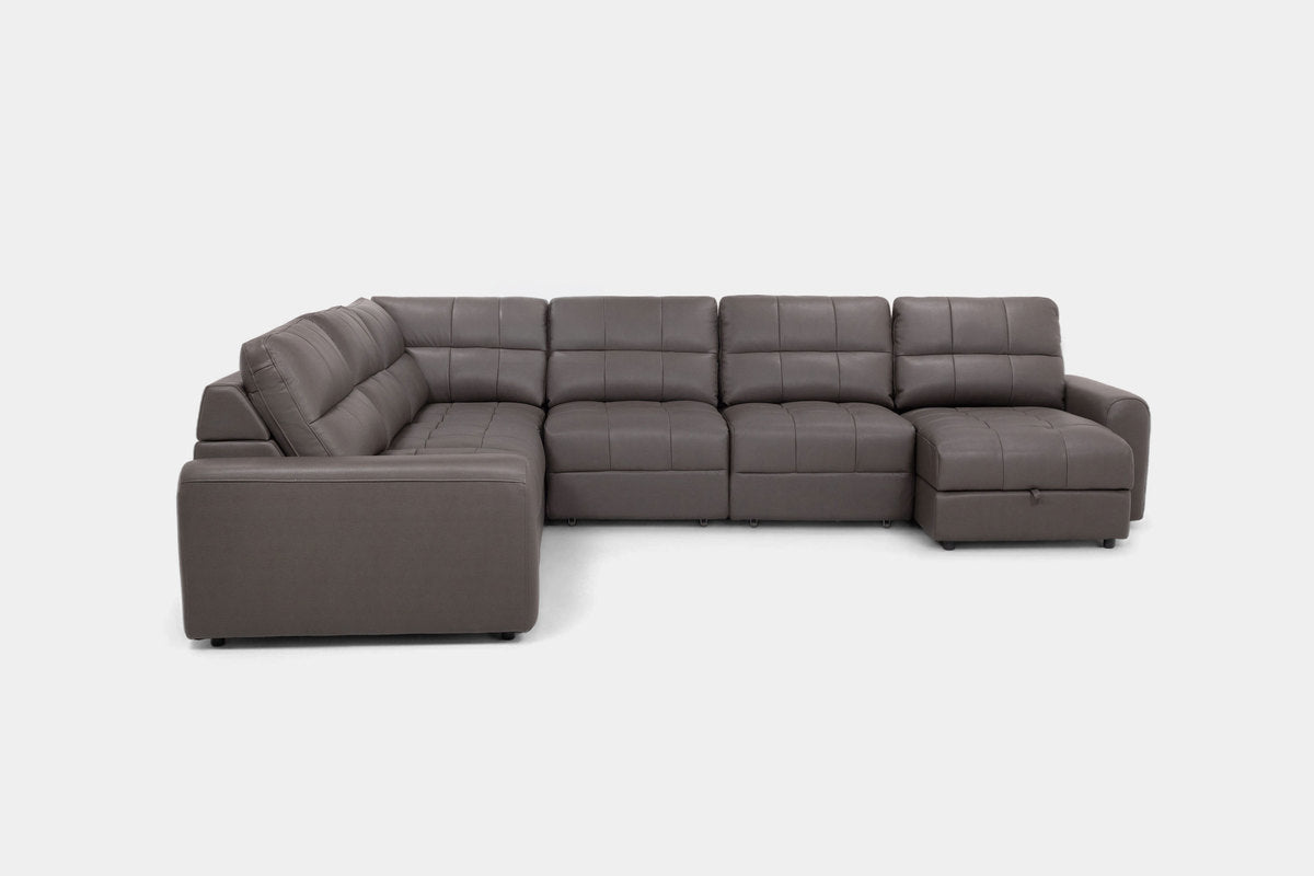 BRYCE0225:Bryce 6 Piece Power Sliding Sectional With Chaise & Armless Slider, Front
