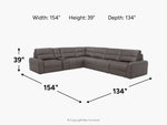 BRYCE0223:Bryce 7 Piece Power Sliding Sectional With Armless Slider, 
