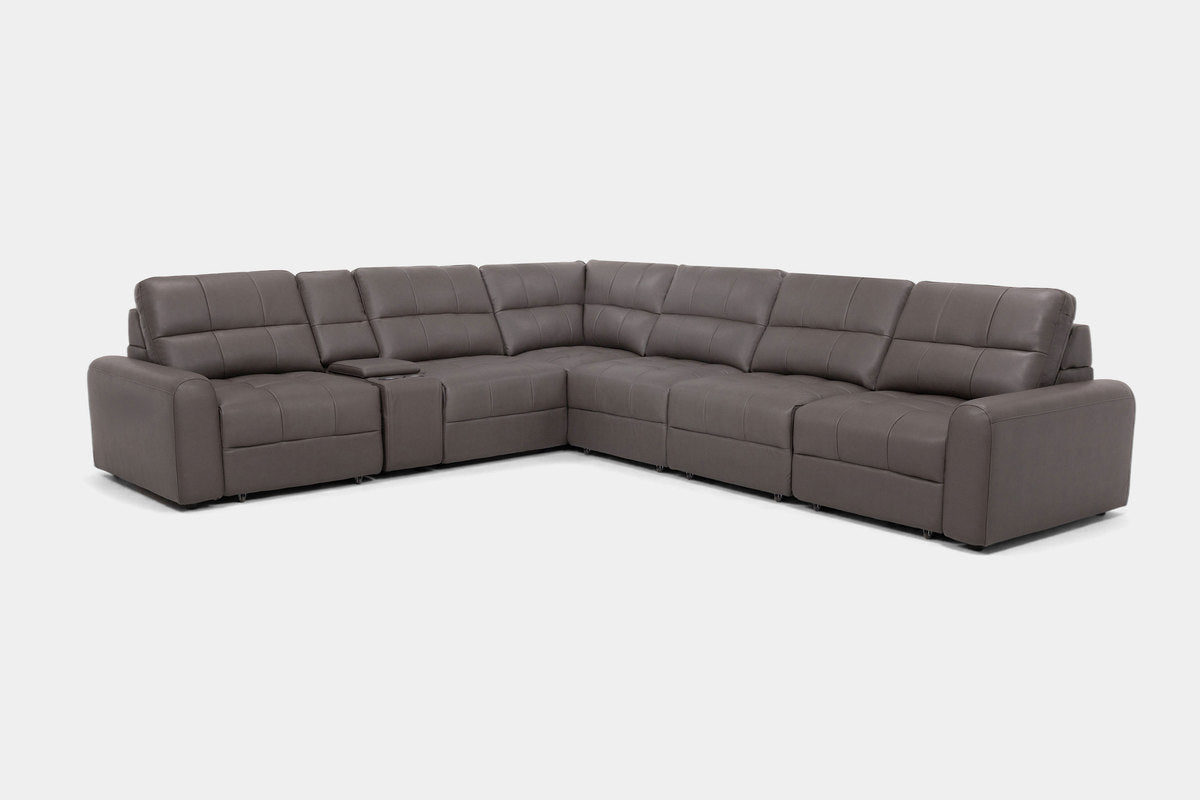 BRYCE0223:Bryce 7 Piece Power Sliding Sectional With Armless Slider, Angled