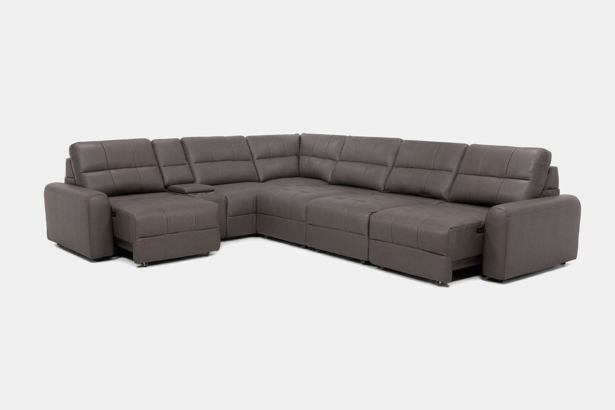 BRYCE0223:Bryce 7 Piece Power Sliding Sectional With Armless Slider, Angled