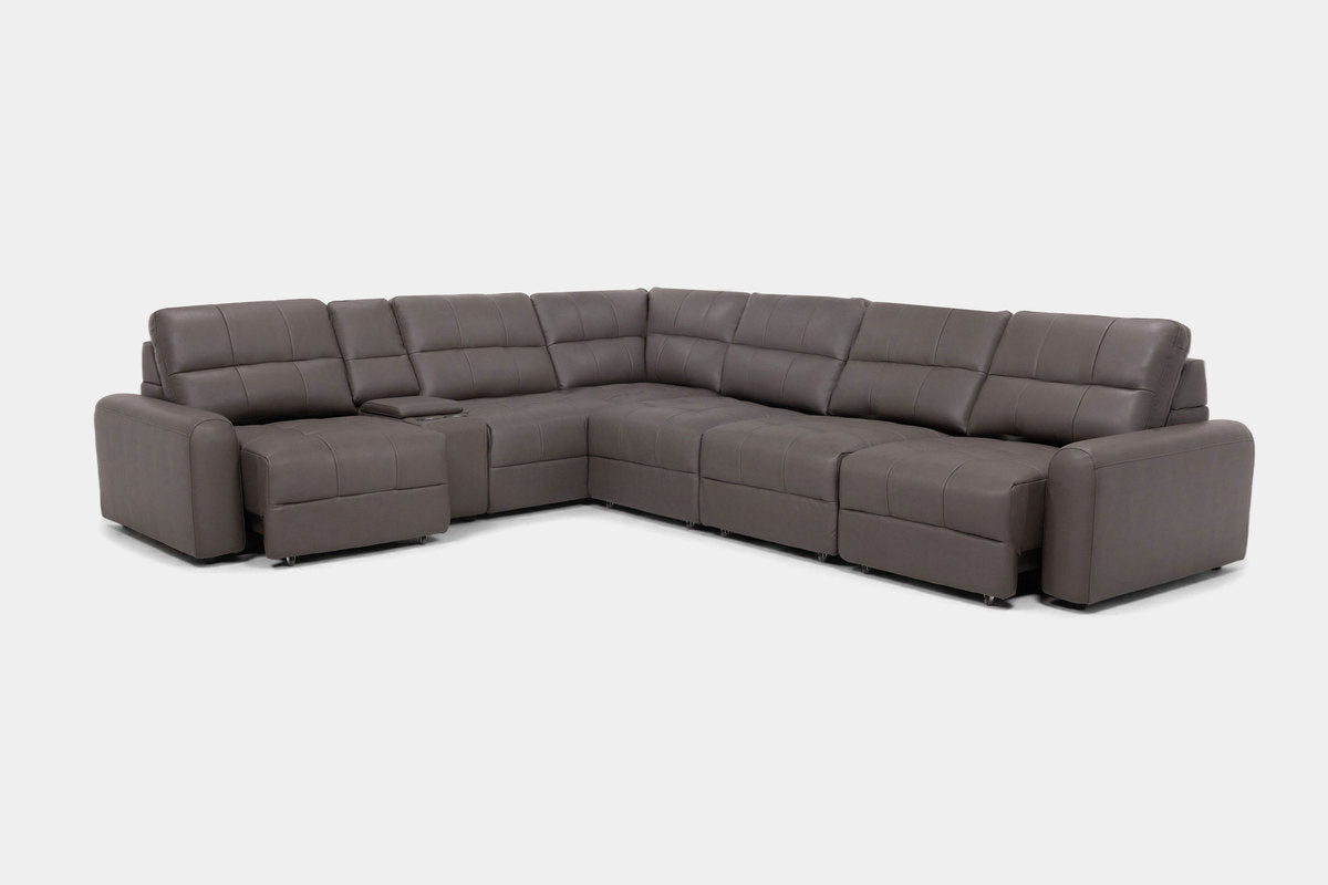 BRYCE0223:Bryce 7 Piece Power Sliding Sectional With Armless Slider, Angled