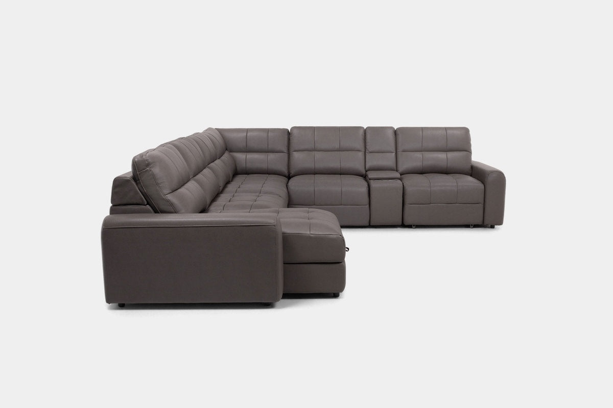 BRYCE0226:Bryce 7 Piece Power Sliding Sectional With Chaise & Armless Slider, Front