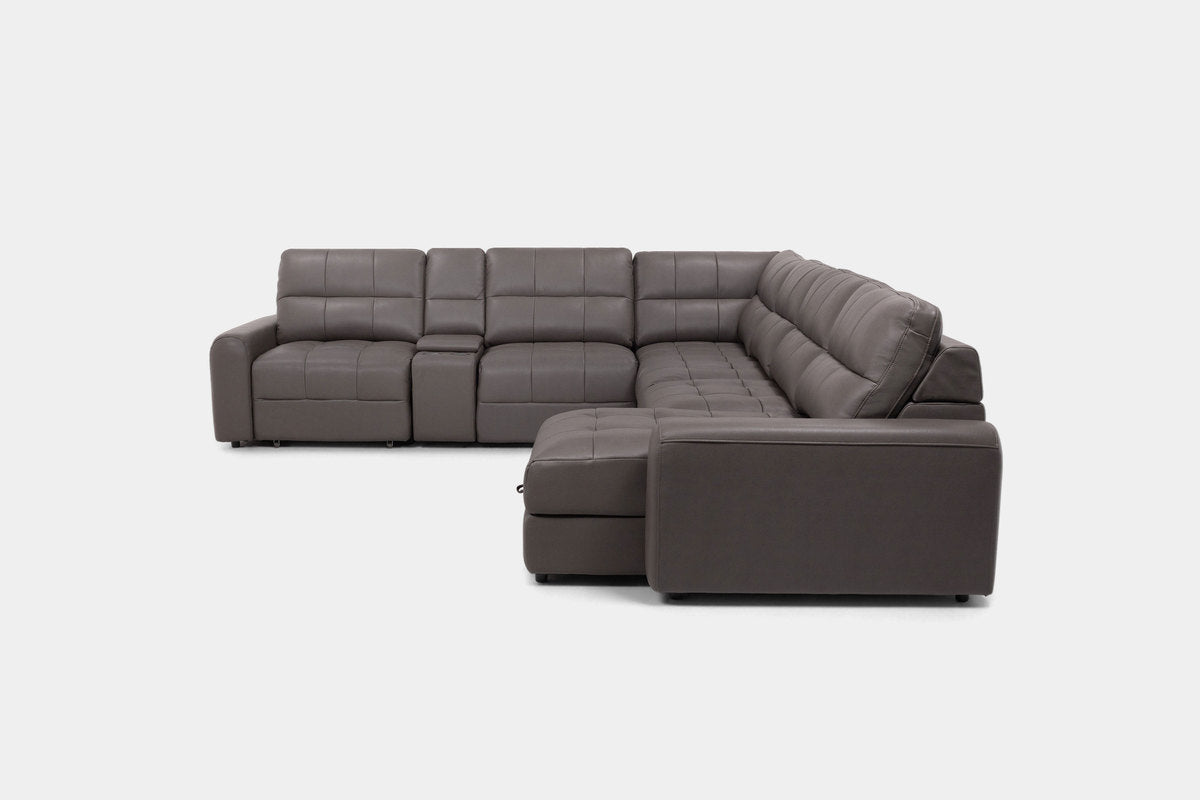 BRYCE0227:Bryce 7 Piece Power Sliding Sectional With Chaise & Armless Slider, Front