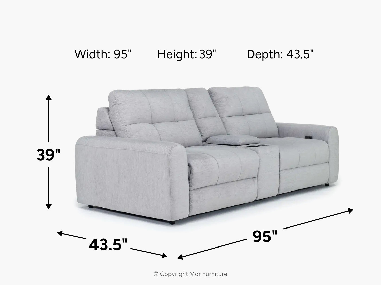 BRYCE0101:Bryce Power Console Loveseat, 