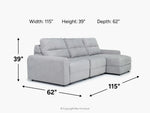 BRYCE0001:Bryce Power Slider Sofa Chaise, 