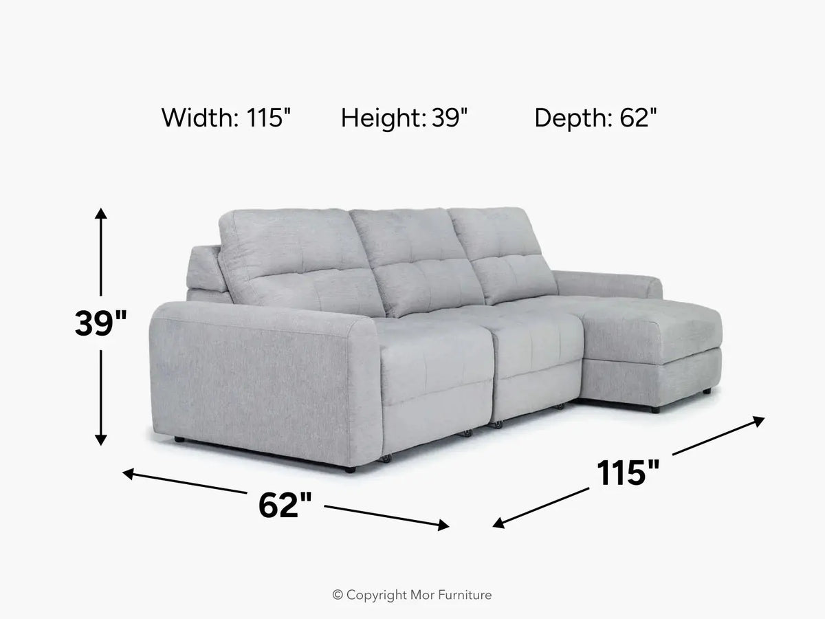 BRYCE0001:Bryce Power Slider Sofa Chaise, 