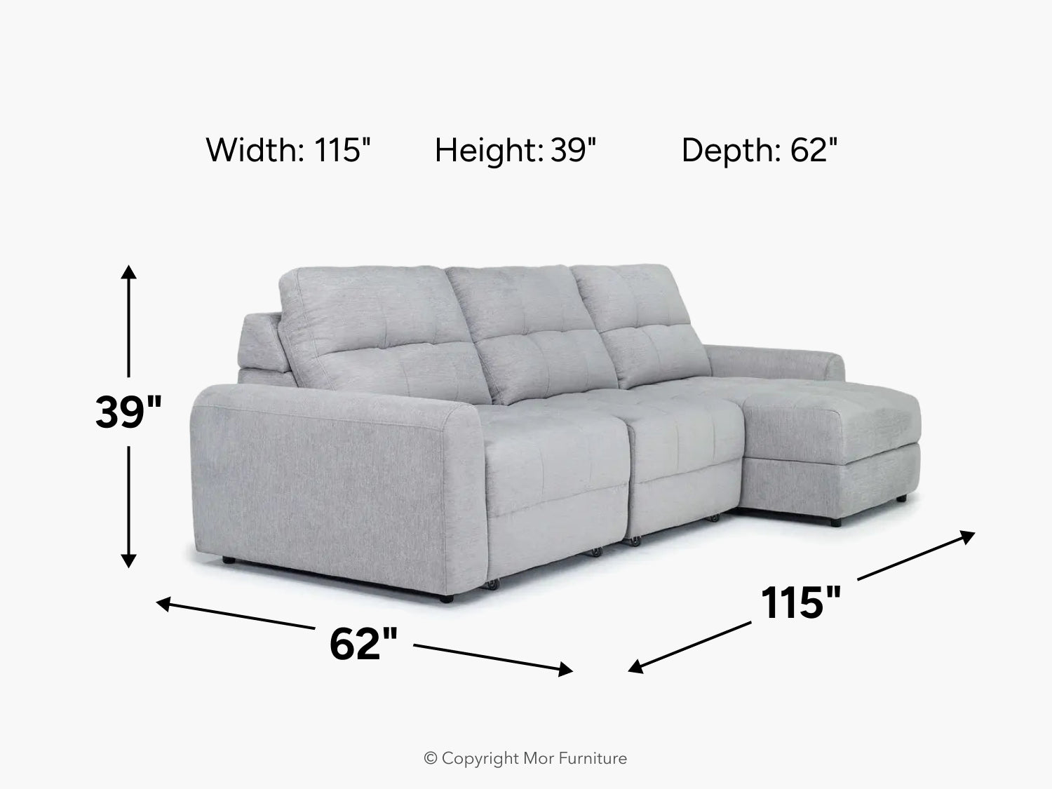 BRYCE0001:Bryce Power Slider Sofa Chaise, 