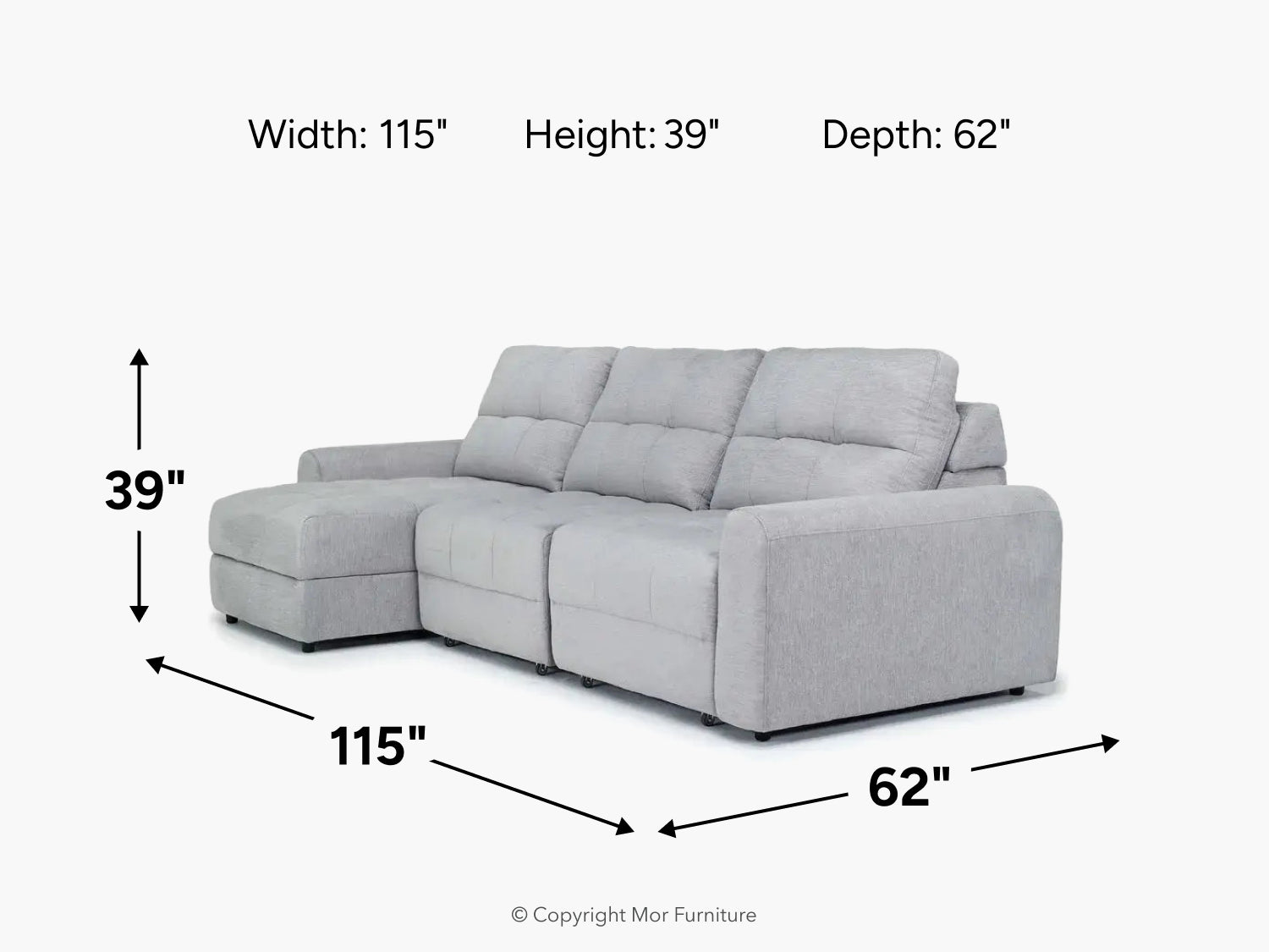 BRYCE0000:Bryce Power Slider Sofa Chaise, 