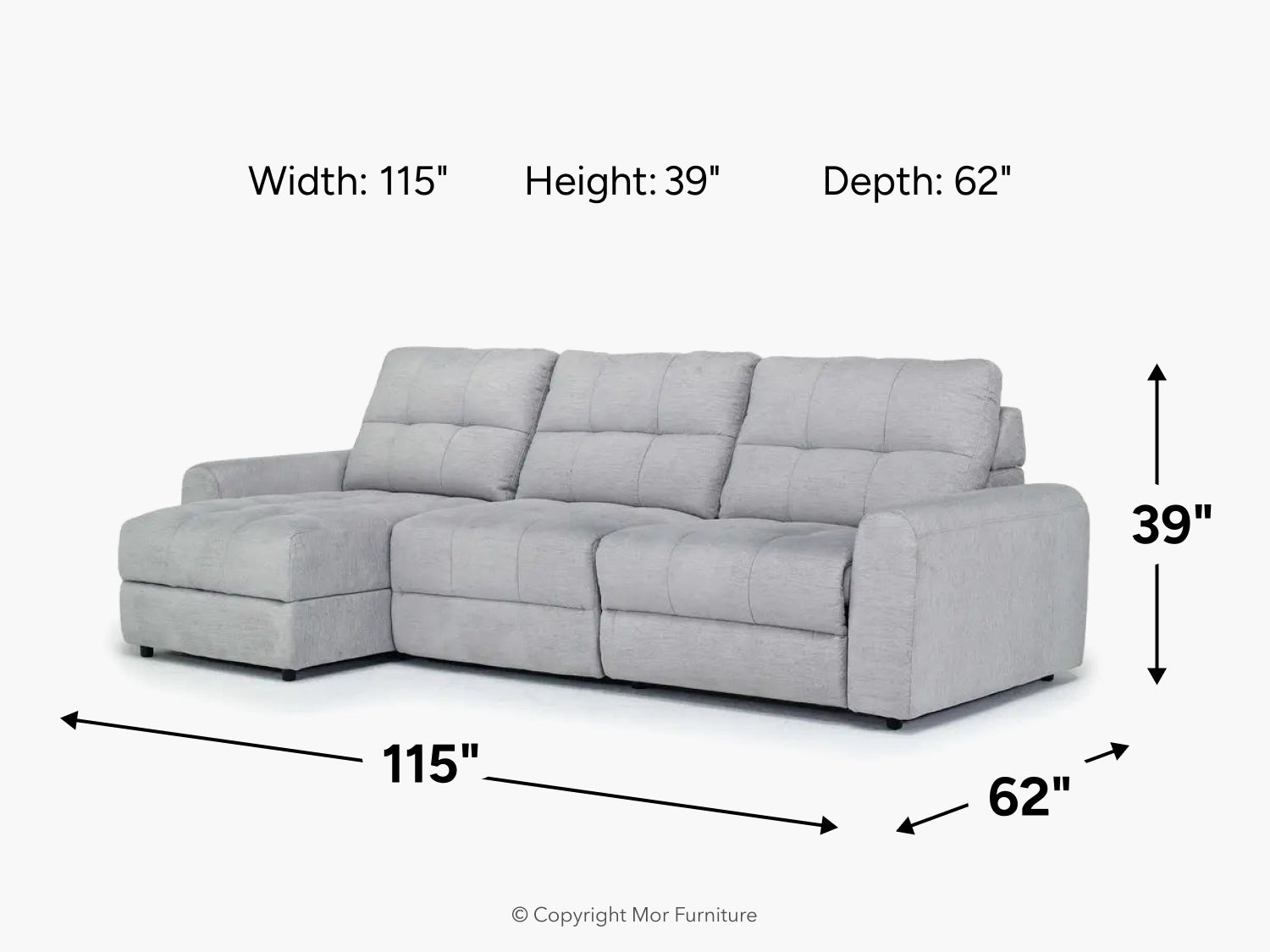 BRYCE0105:Bryce Power Sofa Chaise, 